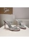 Christian Louboutin Spike Jen 105mm PVC a Kožené Sandály Stříbrné Christian Louboutin Boty