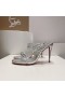 Christian Louboutin Spike Jen 105mm PVC a Kožené Sandály Stříbrné Christian Louboutin Boty