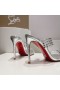 Christian Louboutin Spike Jen 105mm PVC a Kožené Sandály Stříbrné Christian Louboutin Boty