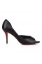 Christian Louboutin Otevřít Apostropha 80mm Čerpadla Nappa Kožené Černé Boty CL