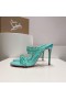 Christian Louboutin Spike Jen 105mm PVC a Lakované Kožené Sandály Mint