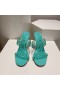 Christian Louboutin Spike Jen 105mm PVC a Lakované Kožené Sandály Mint