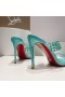 Christian Louboutin Spike Jen 105mm PVC a Lakované Kožené Sandály Mint