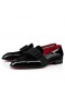 Christian Louboutin Styleeto Mokasíny Veau Velur A Sametové Černé Boty CL