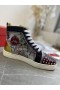 Christian Louboutin Lou Hroty High-top Tenisky Graffiti Flitry A Kůže Vícebarevná