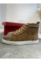 Christian Louboutin Lou Hroty High-top Tenisky Semišové Hnědé Boty CL
