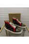 Christian Louboutin Lou Hroty Vysoké Tenisky Semišové a Kožené Černé