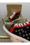 Christian Louboutin Lou Hroty Vysoké Tenisky Semišové a Kožené Černé