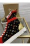 Christian Louboutin Lou Hroty Vysoké Tenisky Semišové a Kožené Černé