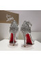 Christian Louboutin Loubi Vega Sandály 120mm Krystaly Lakované Kůže Stříbrný