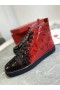 Christian Louboutin Louis Ploché Degraloubi High-top Tenisky z Lakované Kůže Černá Červená