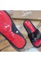 Christian Louboutin Muži Slide Sandály Strass Ozdob Gumové Černé
