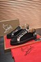 Christian Louboutin Pánské Tenisky Low-top Květinové Obložení Veau Velur Černý