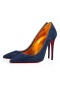 Christian Louboutin Čerpadla Kate 100 mm Denim/lin Saba Zlato Bavlna
