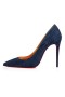 Christian Louboutin Čerpadla Kate 100 mm Denim/lin Saba Zlato Bavlna