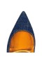 Christian Louboutin Čerpadla Kate 100 mm Denim/lin Saba Zlato Bavlna