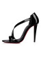 Christian Louboutin Sandály Astridal 100 mm Černý/lin Černá Patent