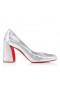 Christian Louboutin Miss Sab 85 Mm Pumps Laminated Calf Leather Silver