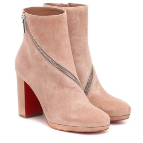 Christian Louboutin Birgitta 100 Semišové Kotníkové Boty Růžové Christian Louboutin Boty