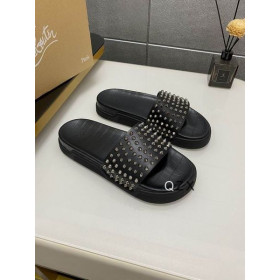 Christian Louboutin Bazén Skluzavka Sandály Špičatý Krokodýl Reliéfní Gumové Černé