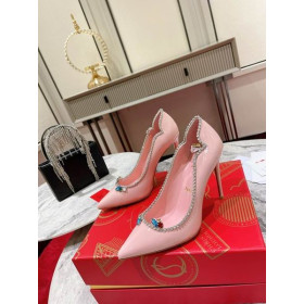 Christian Louboutin Wo KoÄka Královna 100 Äerpadel Lakované Kůže Růžové Boty CL