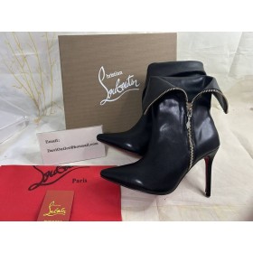 Christian Louboutin Zip Kotníkové Boty 100mm pravá kůže, Černé
