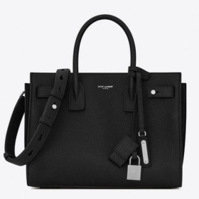 Saint Laurent Baby Sac de Jour Souple Taška Černá Zrnitá Kůže Saint Laurent Tašky