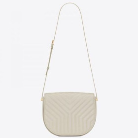 Saint Laurent Joan Satchel White Y Prošívané Kůže
