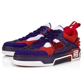Christian Louboutin Astroloubi Strass Tenisky Telecí Kůže Jacaranda
