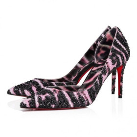 Christian Louboutin Iriza Strass Quagga 85 Mm Čerpadla Veau Velur A Štras Quagga Vícebarevná