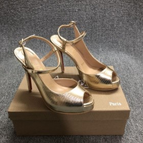 Christian Louboutin Jenlove Alta Čerpadla 120 mm Kovový Kožený Platine
