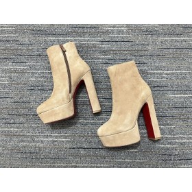 Christian Louboutin Záchod Kořist 130 Mm, Nízké Boty Veau Velur Písek