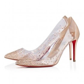 Christian Louboutin Degrastrass PVC 85 mm Čerpadla PVC a duhové Kůže Leche