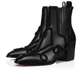 Christian Louboutin Rosalio 70 Mm Boty Telecí Kůže Černé Christian Louboutin Boty