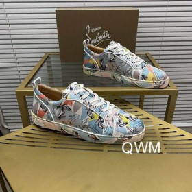 Christian Louboutin Vieira Orlato Ženy Tenisky Satén Grafické Tištěné Vícebarevná