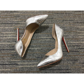 Christian Louboutin Iriza 100mm Čerpadla Krokodýl Reliéfní Stříbrná