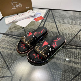 Christian Louboutin Malované Přezůvky Muži Černá Sklíčka CL Boty