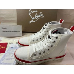 Christian Louboutin Pedro Žena Tenisky Canva Bílé Christian Louboutin Boty
