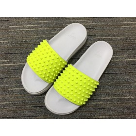 Christian Louboutin Bazén Zábava Sandály Hroty Gumové Neon Žluté