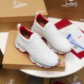 Christian Louboutin Špice Ponožky Tenisky Neopren Bílé Christian Louboutin Boty