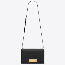 Saint Laurent Střední Domino Taška Černá Telecí Kůže Saint Laurent Tašky