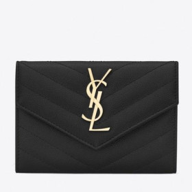 Saint Laurent Malé Obálky Peněženka Černá Kůže Saint Laurent Peněženky