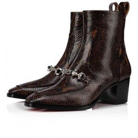 Christian Louboutin Boot Mayerswing Tmavě Hnědá/stříbrná Tele
