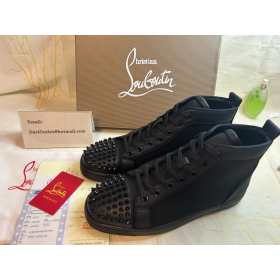 Christian Louboutin Vysoký Top VarsiLou Hroty Černé Tele