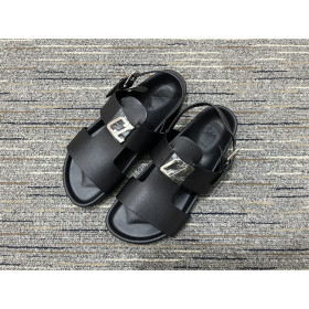 Christian Louboutin CL Logo Sandals Calf Leather Black