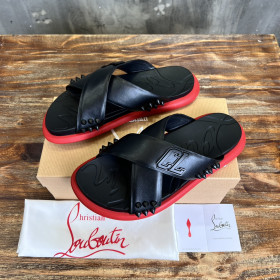 Christian Louboutin Men Slipper Sandals Rubber Black