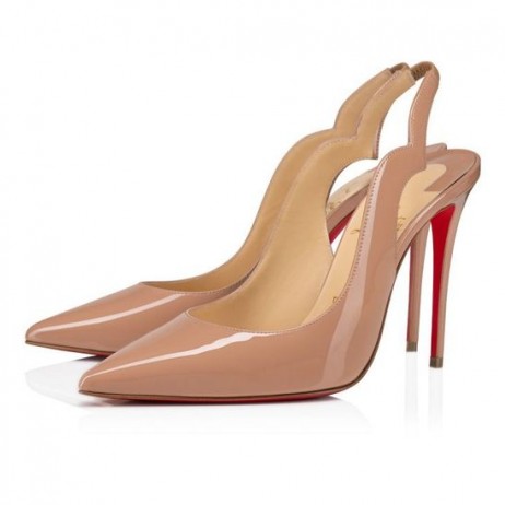 Christian Louboutin Hot Chick Slynge 100 Mm Slynge Tilbage Pumps Patent Læder Blush