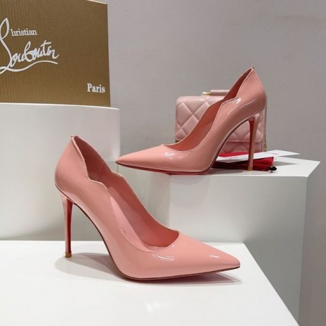 Christian Louboutin Pumper Hot Chick 100 mm Patent Læder Pink