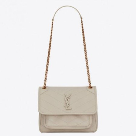 Saint Laurent Baby Niki Taske Hvide Lammeskind Saint Laurent Tasker