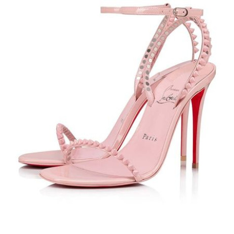 Christian Louboutin 100 mm Rosenrødt/lin Rosenrødt Patent Læder Sandal